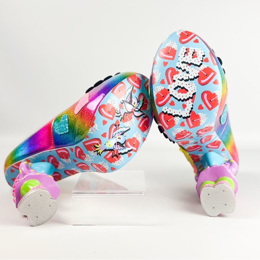 Irregular Choice I Just Gnome It Rainbow Glitter Heels – Size 39 / 8 - Picture 12 of 12